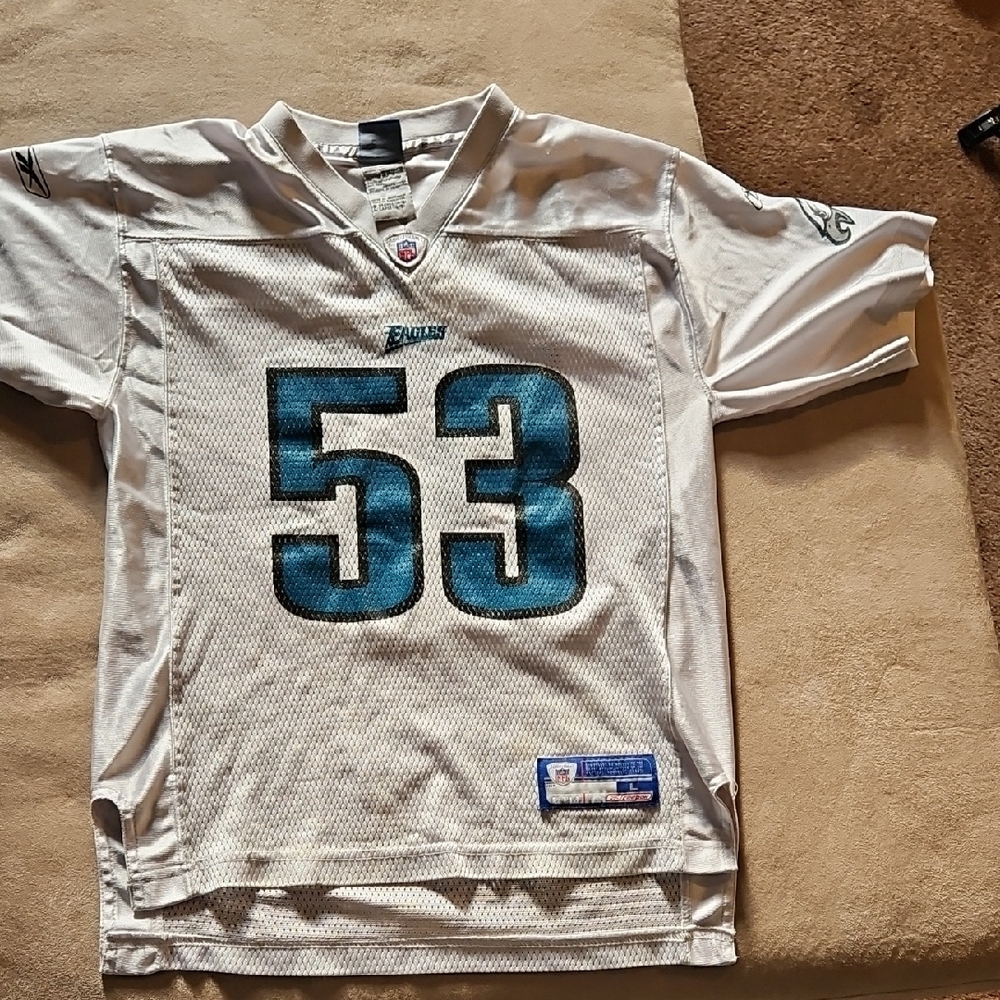 Vintage Hugh Douglas of Philadelphia Eagles Reebok Away NFL Jersey Size YL